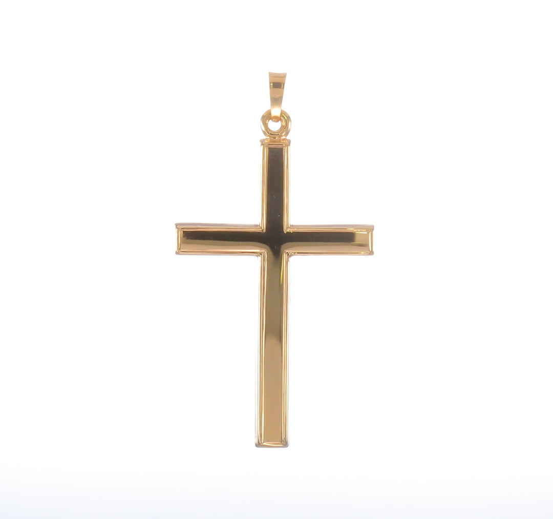 Colgante de Cruz Hueca en Oro Amarillo de 14k