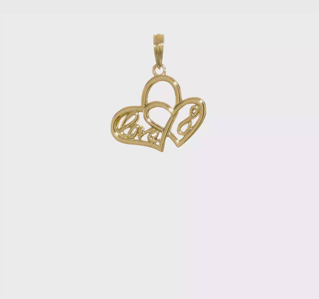 Colgante Corazón LOVE Símbolo de Infinito en Oro Amarillo 14K