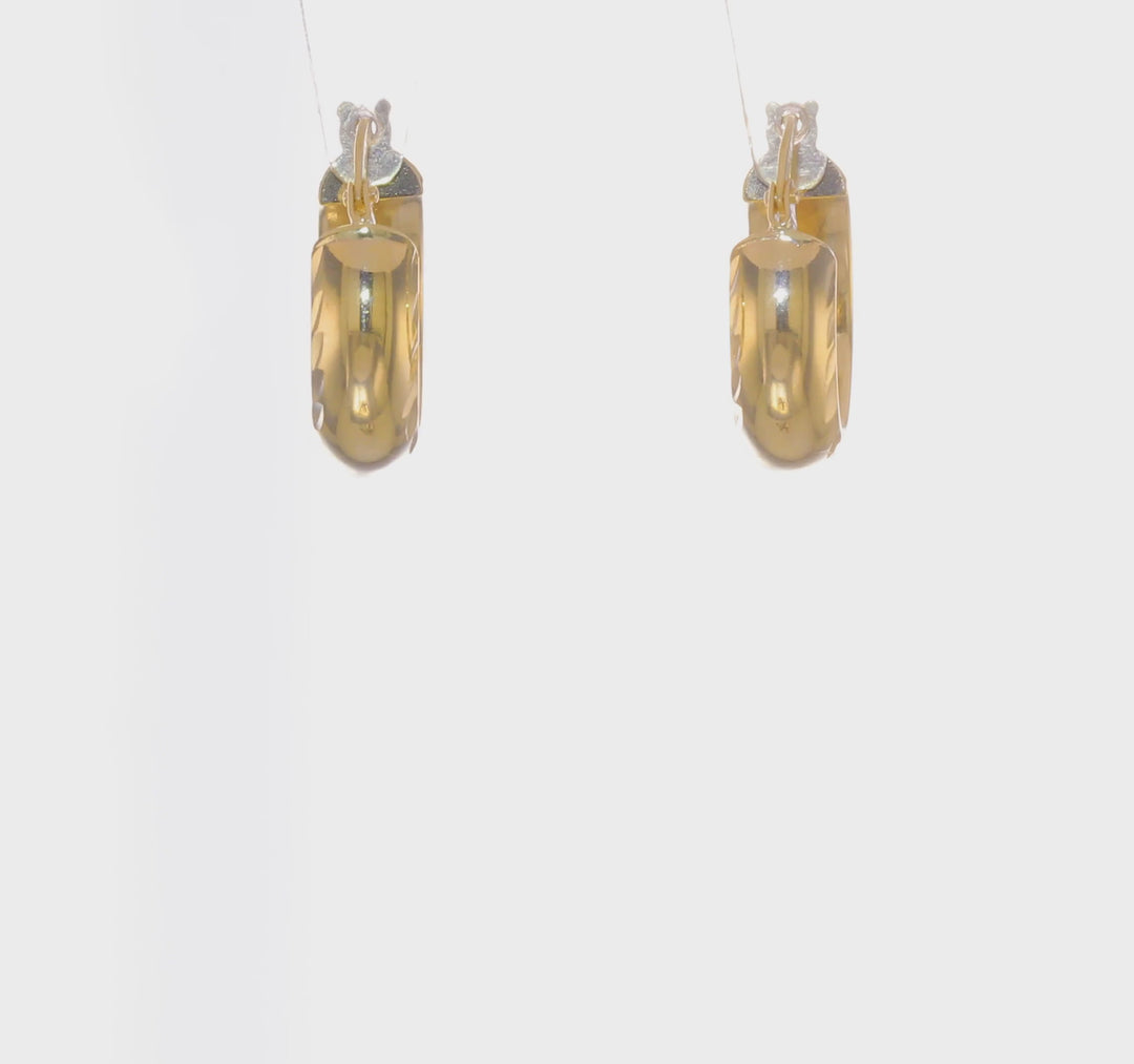 Pendientes de Aro Texturizados D/C y Pulidos en Oro Amarillo de 14K