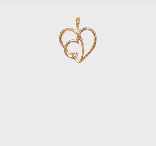 Colgante Corazón en un Corazón en Oro de 14k