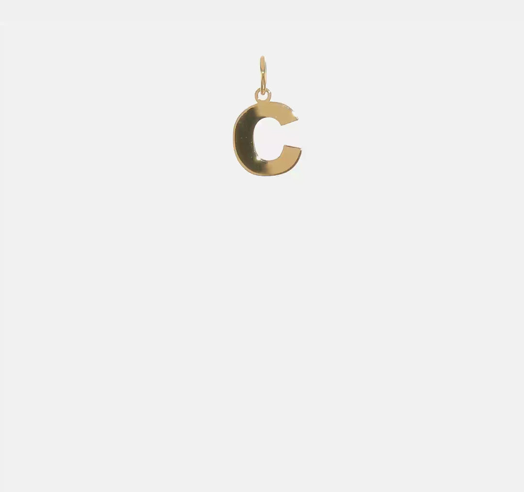 Colgante con la Inicial "C" en Oro Amarillo de 14k