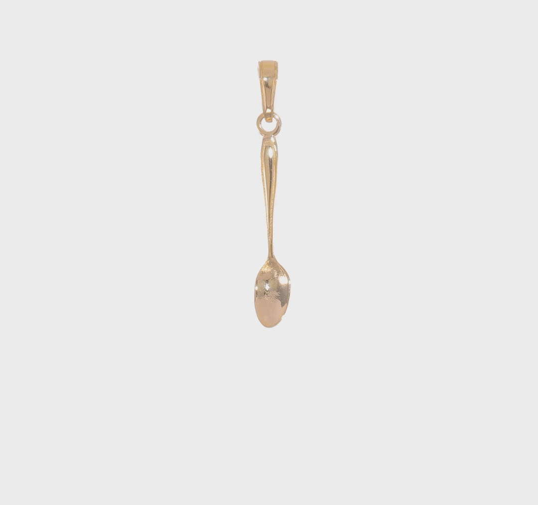 Colgante "Cucharita de Mesa 3D" de 14K