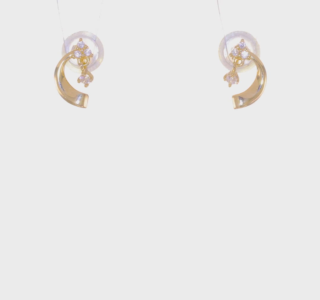 Pendientes Post con Circón (CZ) de 14k