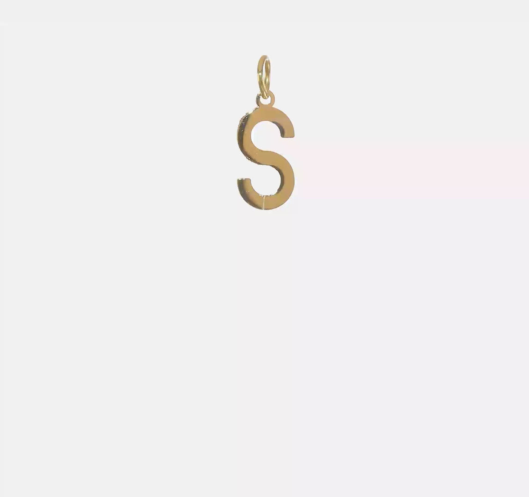 Colgante de Inicial "S" en Oro Amarillo de 14K