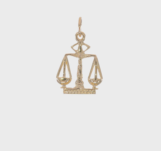 Dije de Escalas de la Justicia en Oro Amarillo 14K