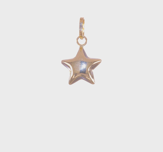 Colgante Estrella Pufada 3D en Oro Amarillo de 14K