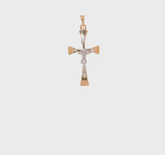 Colgante Cruz INRI Hueco Pulido Bicolor 14K