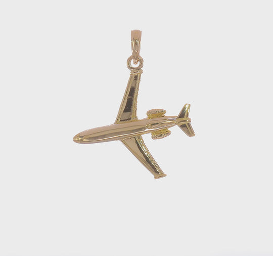 Colgante 3-D Jet de 14k Oro