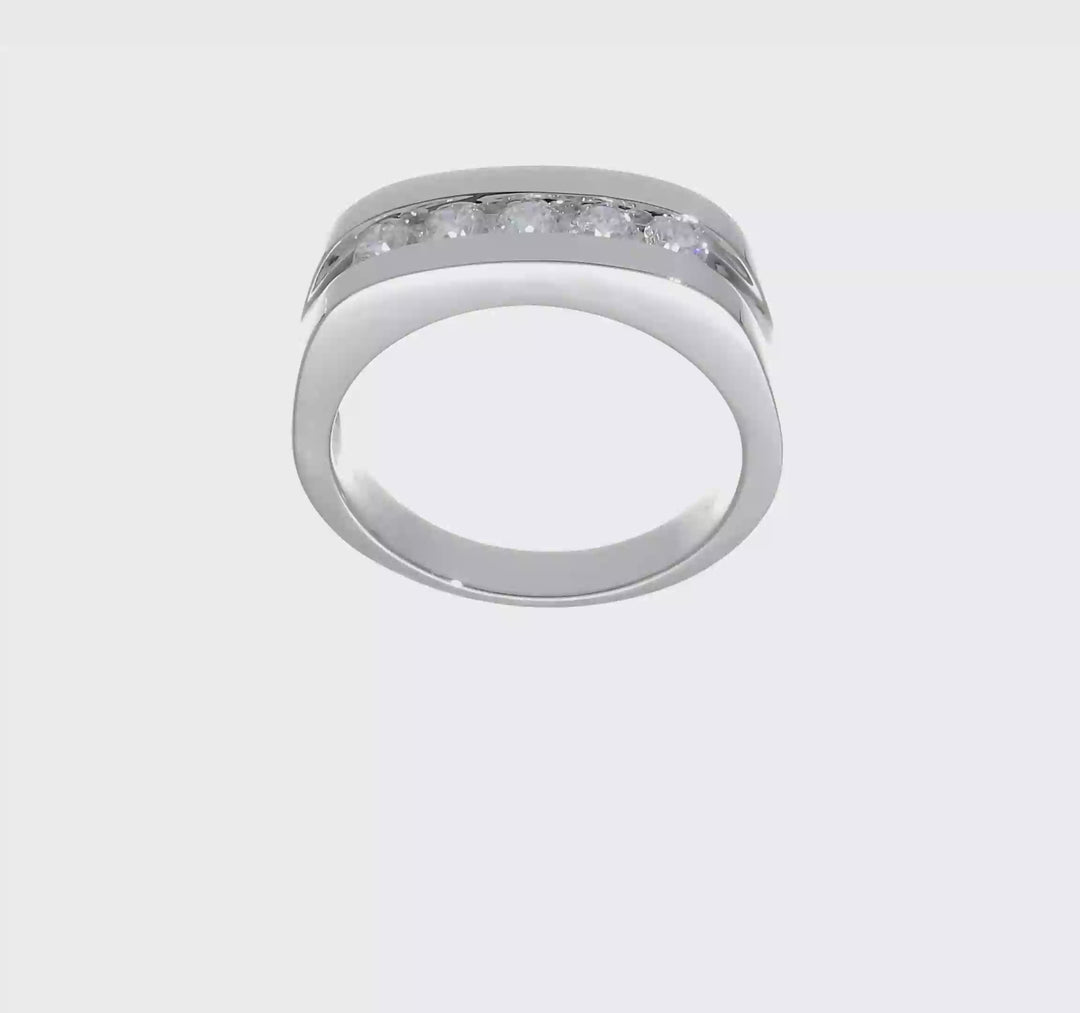 Anillo de Boda para Hombre en Oro 10k con Diamante Lab Creado (3/4 quilate)