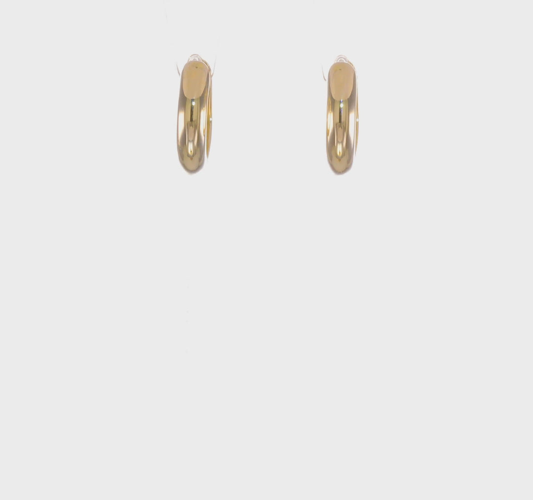 Pendientes de Aro con Bisagra Pulido en Oro Amarillo de 14K