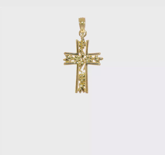 Colgante de Cruz Elegante en Oro Amarillo de 14k