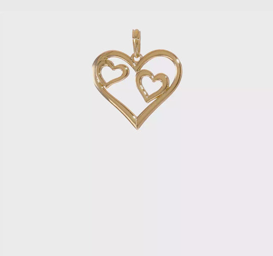 Colgante Corazón en un Corazón en Oro de 14k