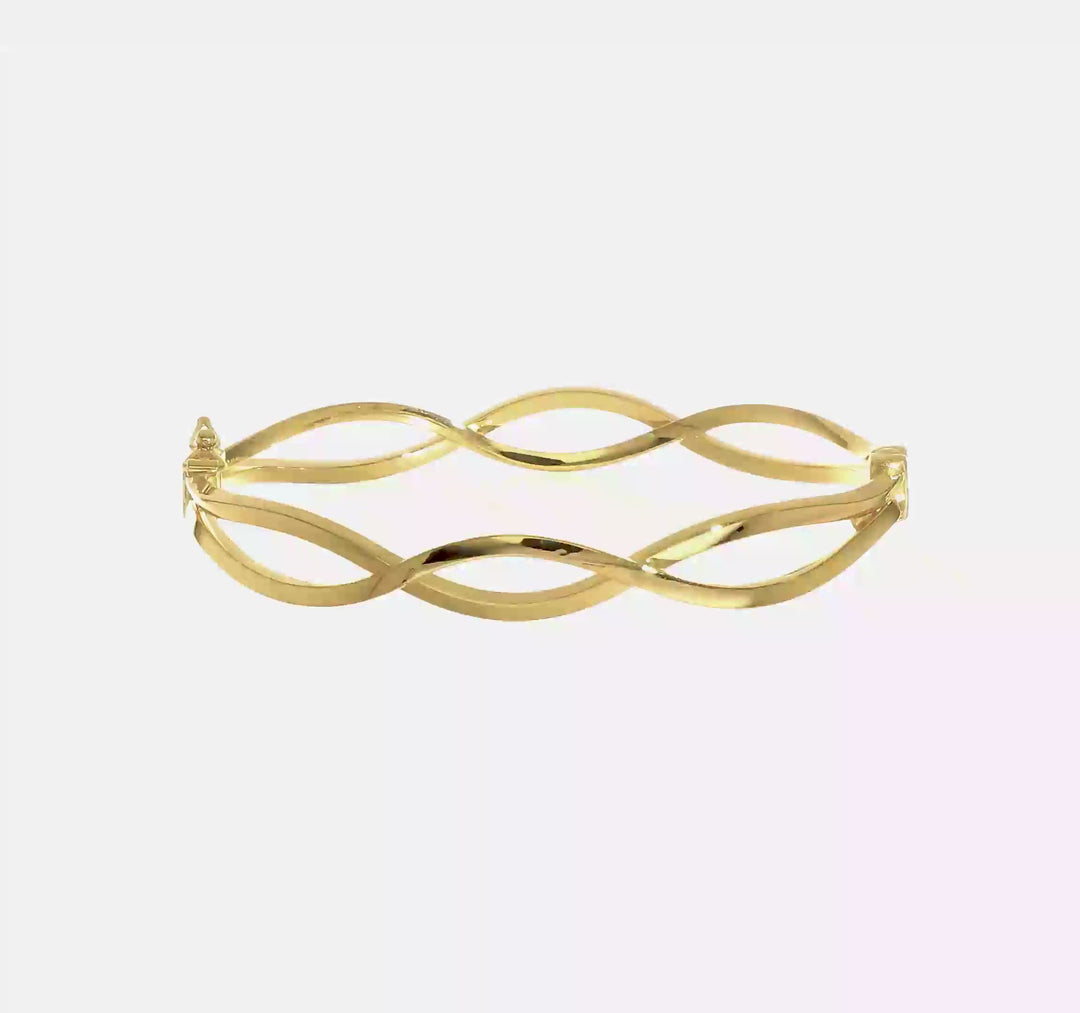 Brazalete Bangle con Bisagra 14K Oro Amarillo