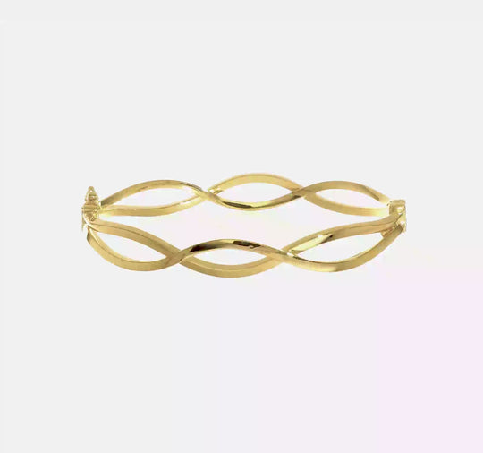 Brazalete Bangle con Bisagra 14K Oro Amarillo