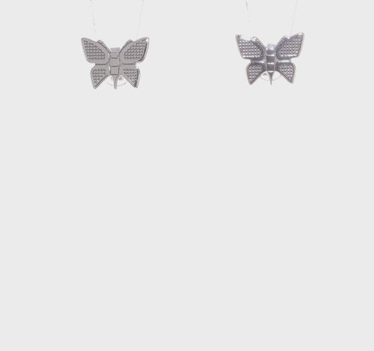 Pendientes de Mariposa en Oro Blanco de 14k