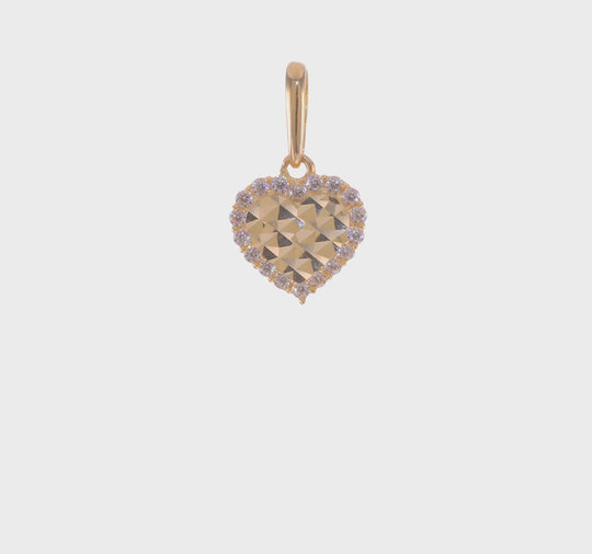 Dije Corazón Madi K CZ Diamond Cut en Oro Amarillo de 14K