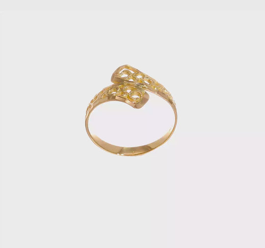 Anillo de Encaje con Corte de Diamante y Diseño Envolvente de 14K