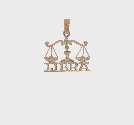 Dije Zodiacal Libra de Oro Amarillo de 14k