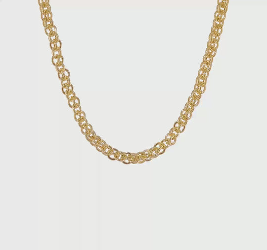 Collar Fancy Link Pulido de 14K