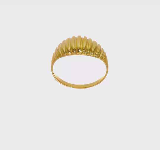 Anillo Dome Ribete Pulido en Oro Amarillo de 14k