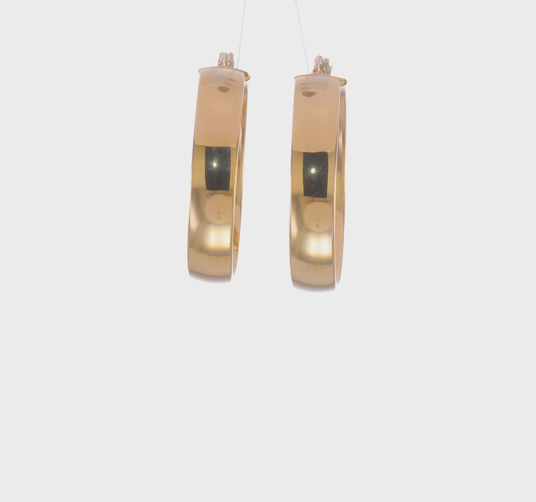 Pendientes de Aro Pulido en Oro Amarillo de 14K