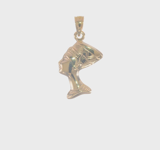 Colgante 3D de Nefertiti en Oro Amarillo 14K