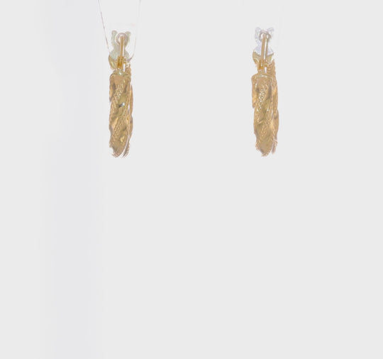 Aretes de Aro Trenzados Pulidos en Oro de 14k