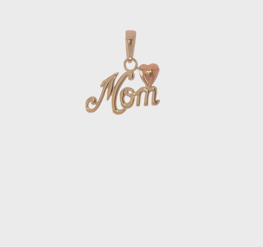 Dije de 14K Bicolor MOM con Corazón