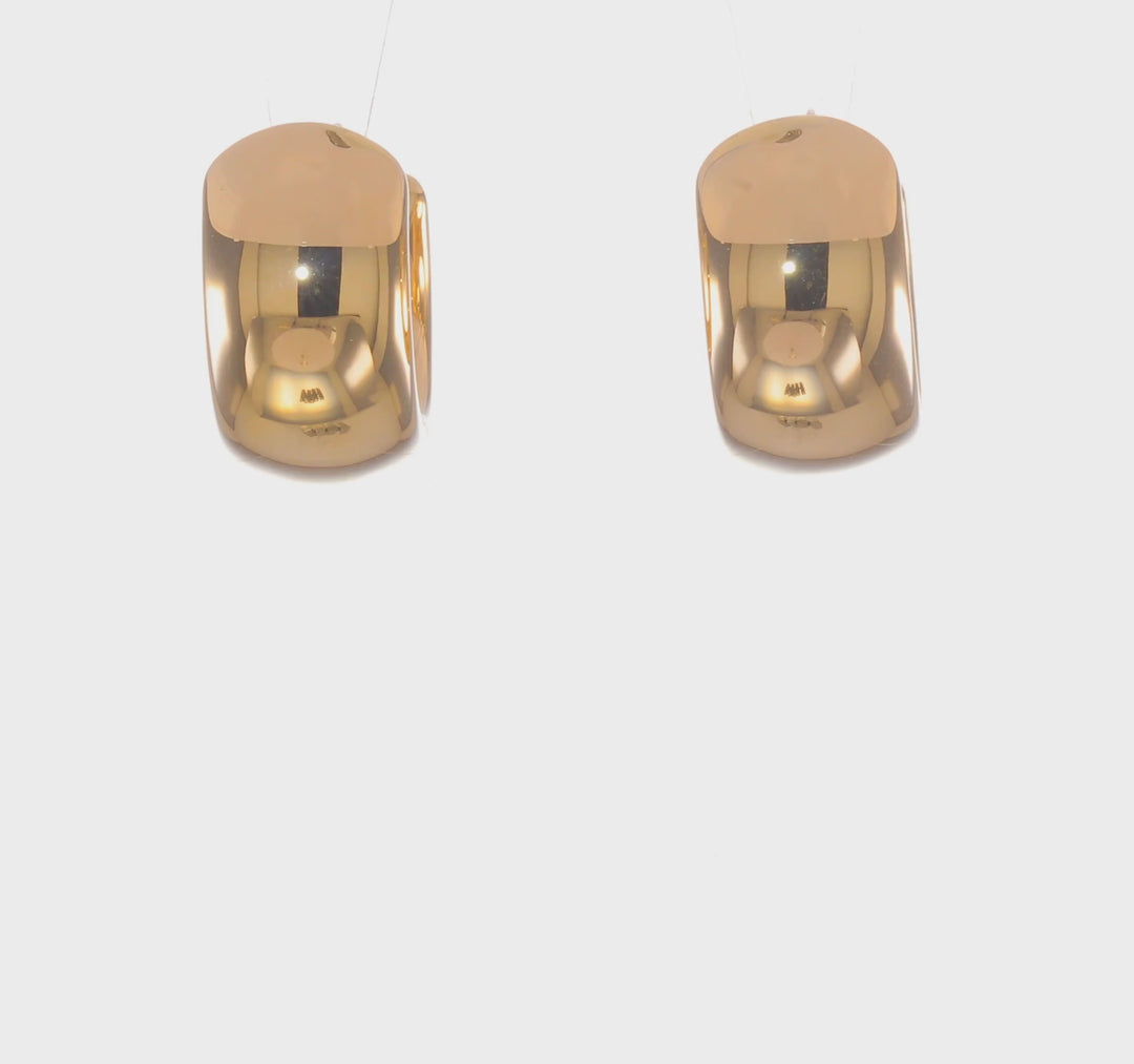 Pendientes de Aro Anchos y Abombados en Oro Amarillo de 14K