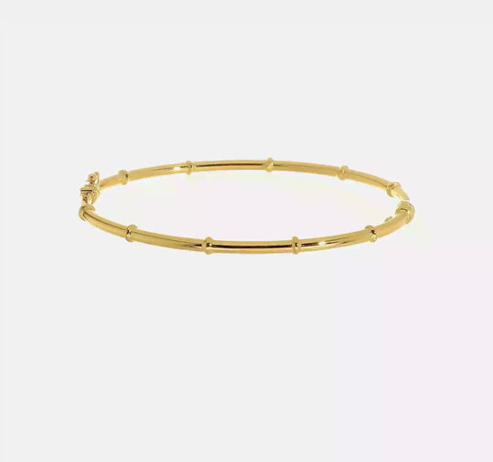 Brazalete Bangle Elegante con Bisagra 14K Oro Amarillo Pulido