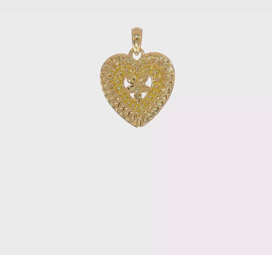 14k Oro Amarillo Colgante Corazón Elegante