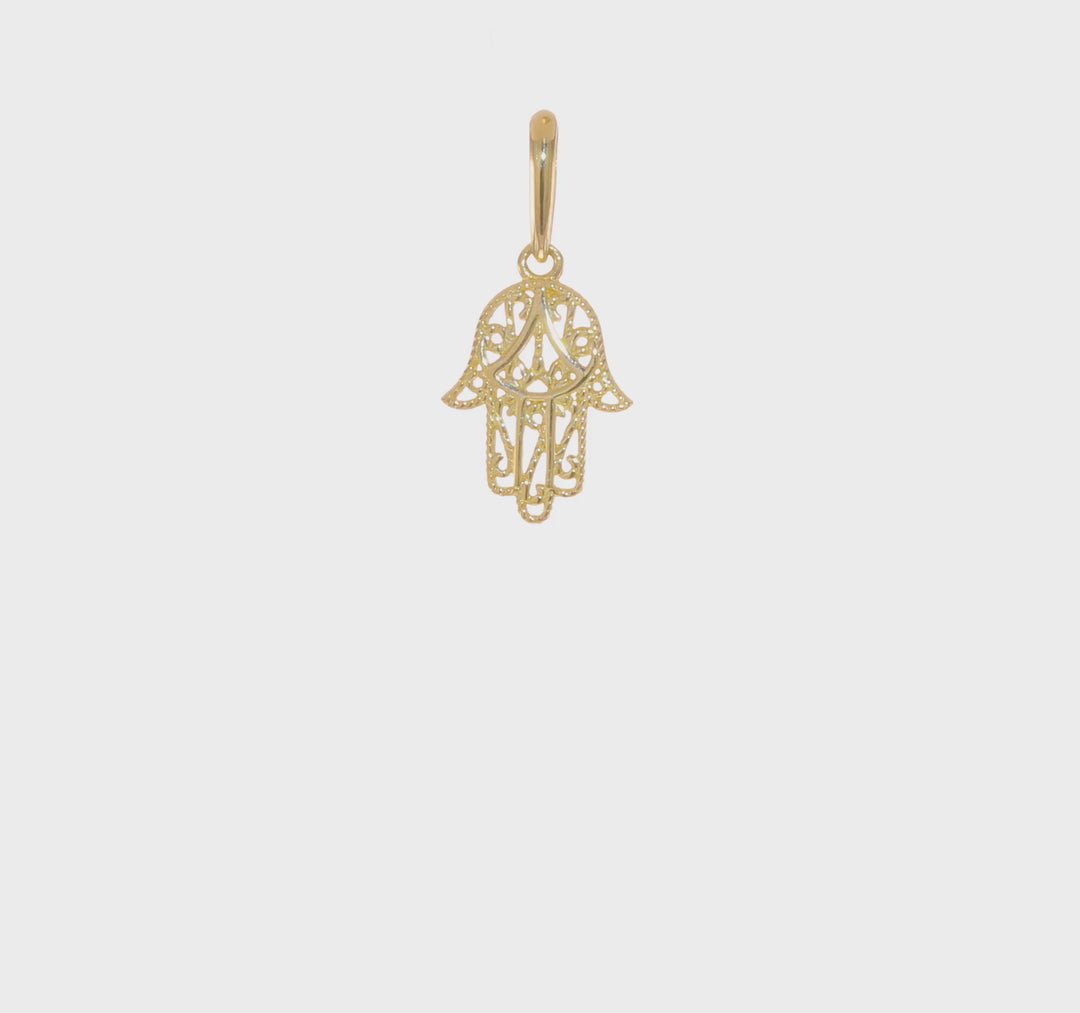 Dije Hamsa en Oro de 14k Pulido