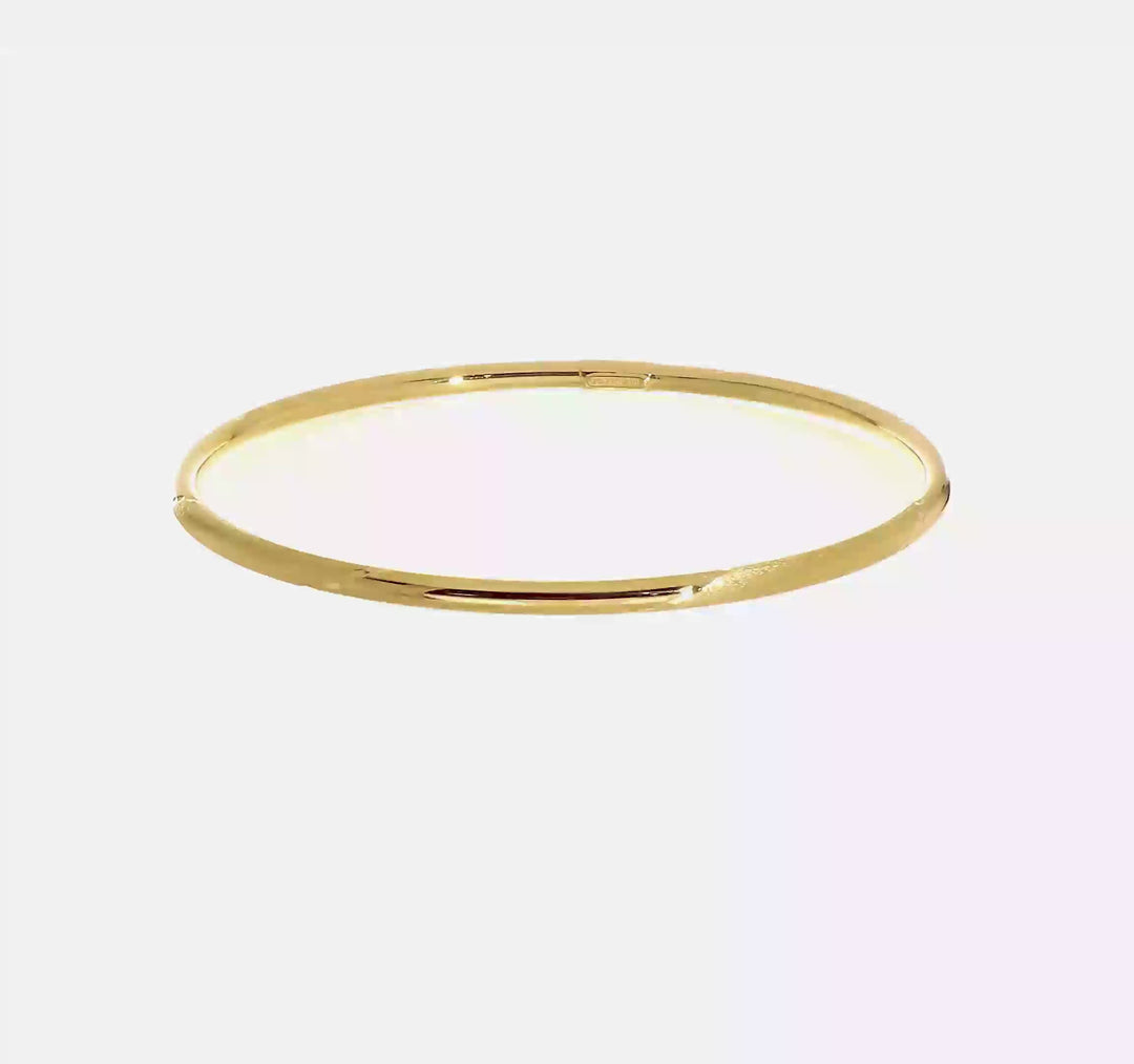 Brazalete Deslizante en Oro Amarillo de 14K, Pulido y Satinado (3mm)