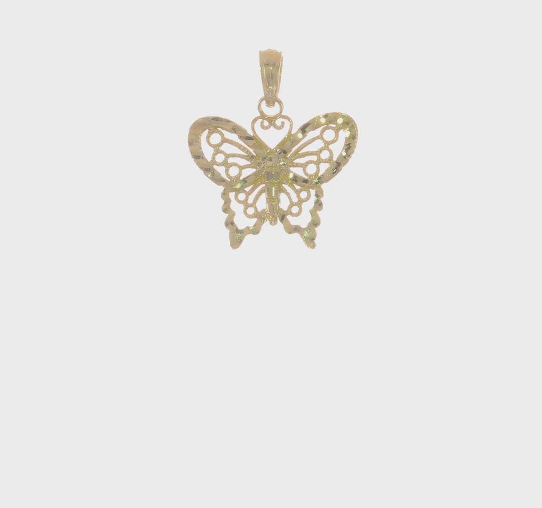 Dije de Mariposa Cortado con Diamante en Oro Amarillo de 10K