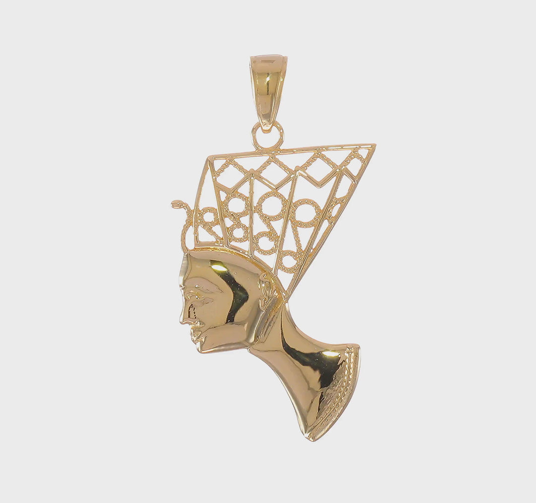 Colgante de Perfil de Nefertiti de 14K