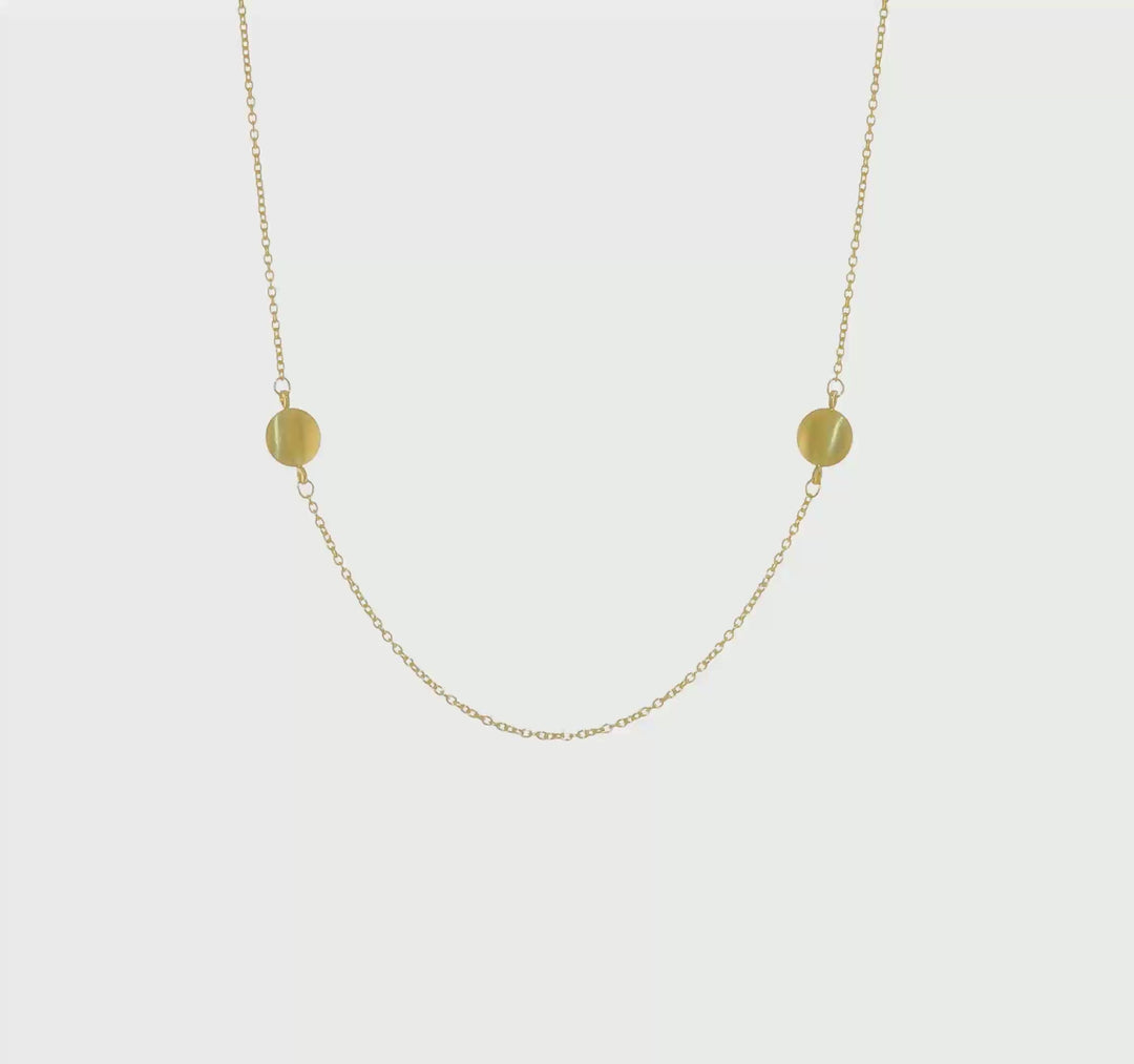 Collar de Oro Amarillo de 14K con Enlaces Elegantes y Pulidos de 36 Pulgadas (8 Elementos)