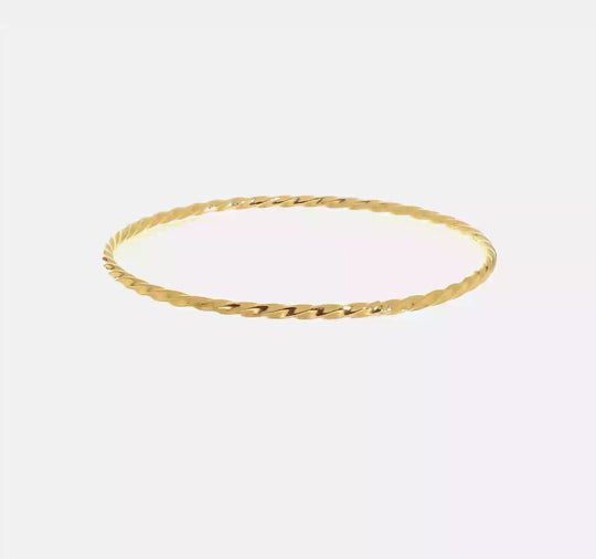 Brazalete Slip-on Torcido en Oro Amarillo de 14k de 2.5mm