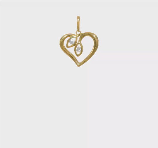 Colgante 14k CZ Corazón en Oro Amarillo