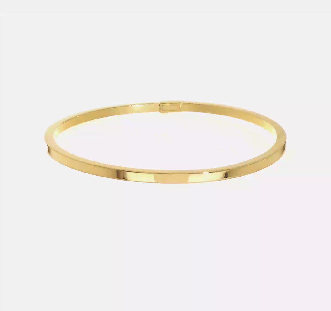 Brazalete Slip-on en Tubo Cuadrado Pulido de 14k de 3mm