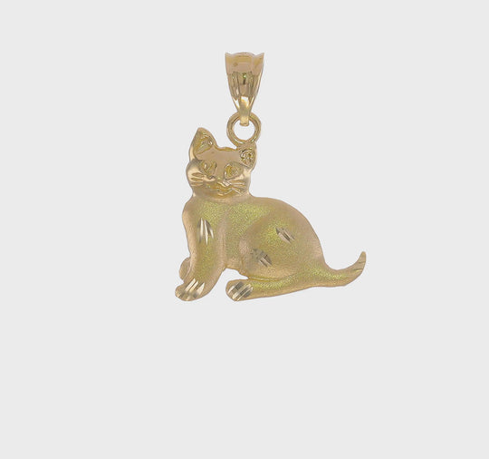 Colgante de Gato en Oro Amarillo de 14K