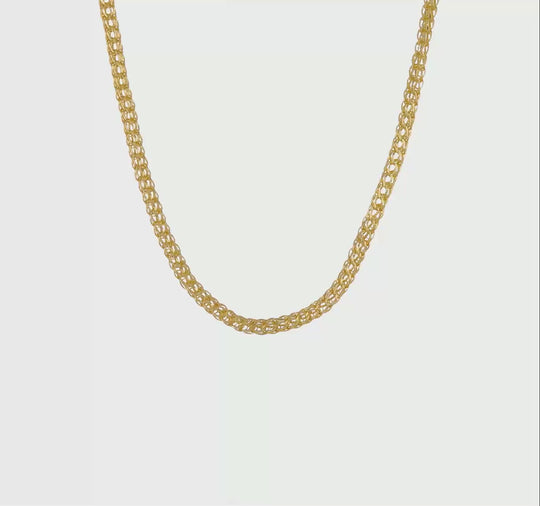 Collar de Oro Amarillo de 14K con Enlaces Elegantes y Pulidos - 18 Pulgadas