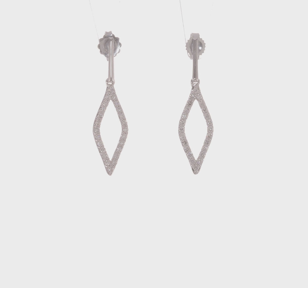 Pendientes Colgantes de Moda Completos en Oro Blanco de 14k con Diamante de Laboratorio de 1/2 Quilate VS/SI+ G+