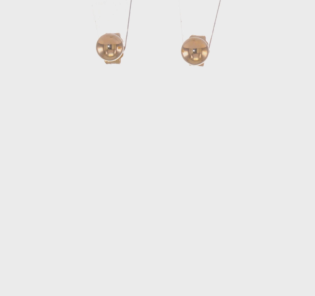 Pendientes de Post con Bola Pulida de 4 mm en Oro Amarillo de 14k