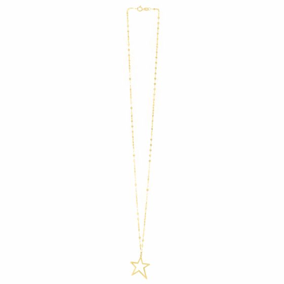 Collar de Estrella Abierta en Oro Amarillo de 14k