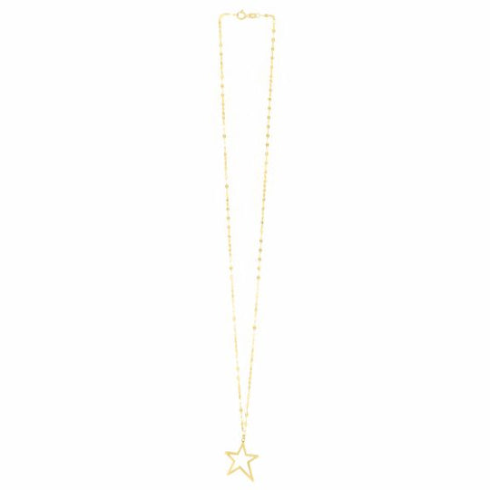 Collar de Estrella Abierta en Oro Amarillo de 14k