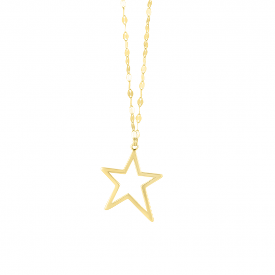 Collar de Estrella Abierta en Oro Amarillo de 14k