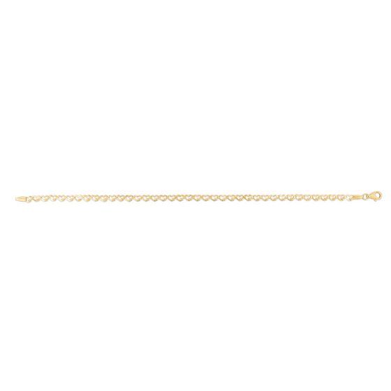 Pulsera de Eslabones de Corazón de Oro Amarillo de 14k