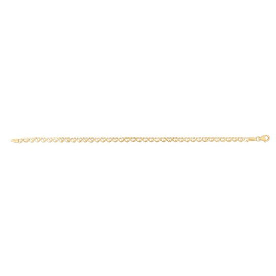 Pulsera de Eslabones de Corazón de Oro Amarillo de 14k