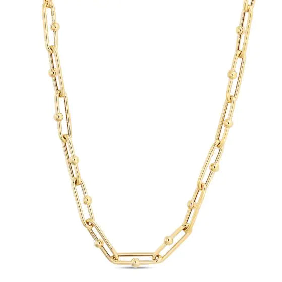 Collar Jax Alargado en Oro Amarillo de 14k