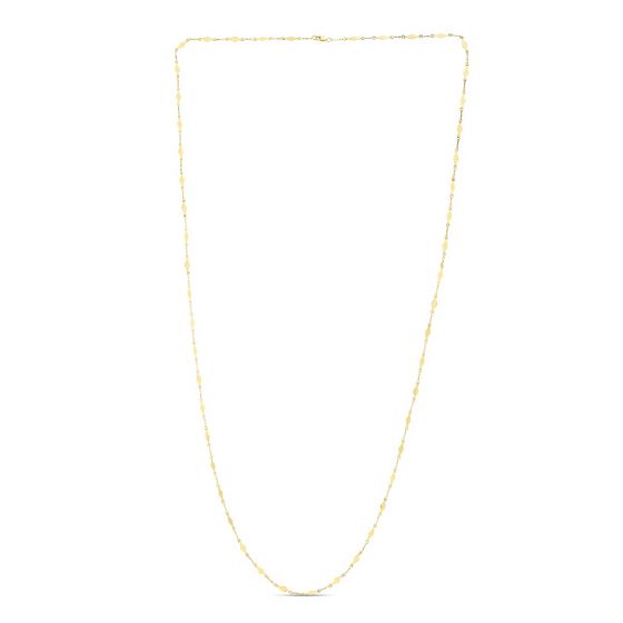 Collar de Cadena con Espejo de Diamantes en Oro Amarillo de 14k